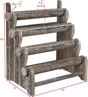 Houten 4 tier sieraden armband Display Stand Organisator Houder Home opslag 12 W x 9 D x 14 H