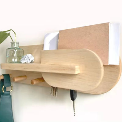 Woonkamer ingang organisator muur montage mantelrek met aangepaste logo sleutelhouder