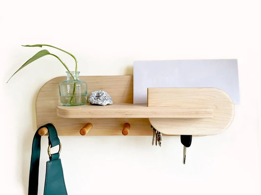 Woonkamer ingang organisator muur montage mantelrek met aangepaste logo sleutelhouder