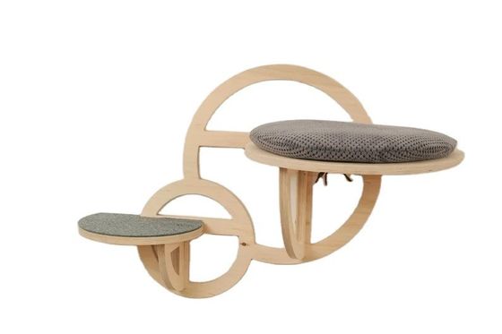 Moderne kattenmeubilair Houten kattenklimmuur met trap en zijde-schermprinten