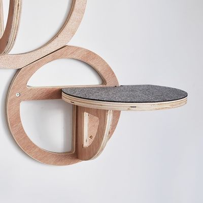 Houten muur gemonteerde kattenplanken Set van 3 duurzaam kattenhuis voor katten Pine triplex