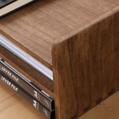 Houten Desktop File Folder Storage Tray Organisator Stand voor Office Document Rack Mail Sorter