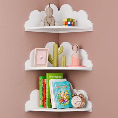 Op maat gemaakte bestelling geaccepteerd Houten wolk hoek muur display plank voor ambachtelijke organisatie