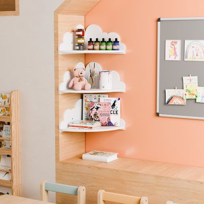 Op maat gemaakte bestelling geaccepteerd Houten wolk hoek muur display plank voor ambachtelijke organisatie