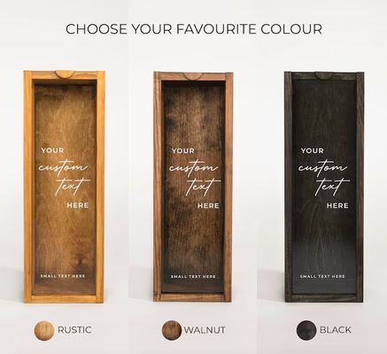 Rechthoekige houten wijndoos gegraveerd gepersonaliseerde flesdoos uniek verjaardagscadeau idee