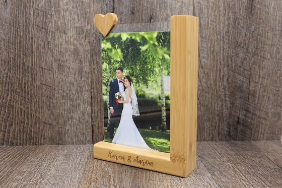 Houten schrijfbord beeldframe voor gepersonaliseerde foto drukken op onvergetelijke momenten