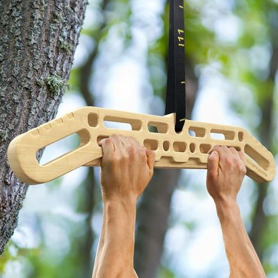 Verbeter de vingerafdruk Houten thema Draagbaar Rock Climbing Hang board met Suspension Training Functie