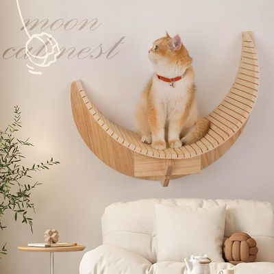 Hoofdmateriaal Pine Hout Houten Maan Kattenplank en Perken Kattenwandplanken Meubelen