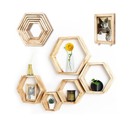 Set van 5 hexagonale drijvende planken met op maat gebrand ontwerp en fotoraam