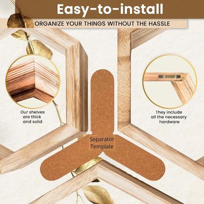 Set van 5 hexagonale drijvende planken met op maat gebrand ontwerp en fotoraam