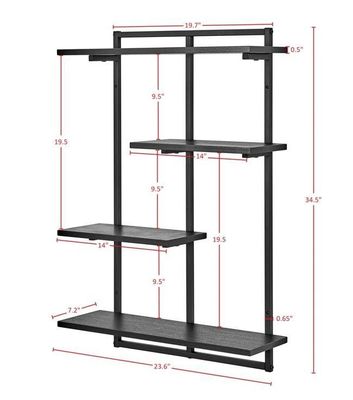 Gepersonaliseerd logo metalen frame drijvend plank voor keukenapparatuur opslag en weergave