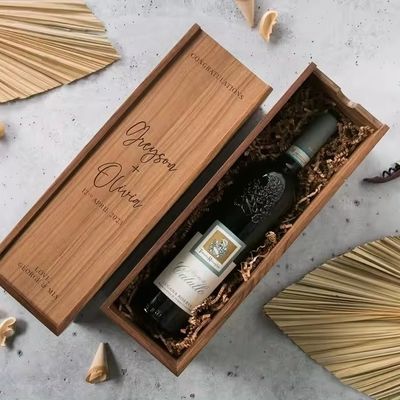 Zilkscherm gedrukte wijnbak voor verloving en bruiloft 35x11x11cm