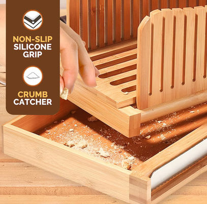Huishoudelijke houtbroodsnijmachine met mes 3 dikte-opties Opvouwbaar bamboesnijgereedschap