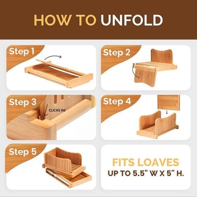 Huishoudelijke houtbroodsnijmachine met mes 3 dikte-opties Opvouwbaar bamboesnijgereedschap