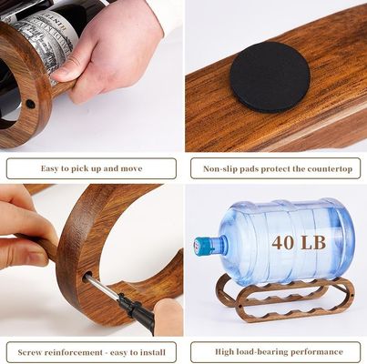 Handgemaakte Acacia 2 Tier wijnrek en waterfles organisator voor kast Custom Order