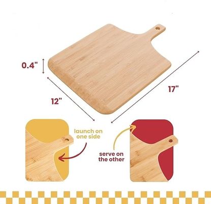 Innovatief ontwerp 4 x 12 inch Non-Stick Echte Bamboe Pizza Boards Houten Pizza Peel Rack
