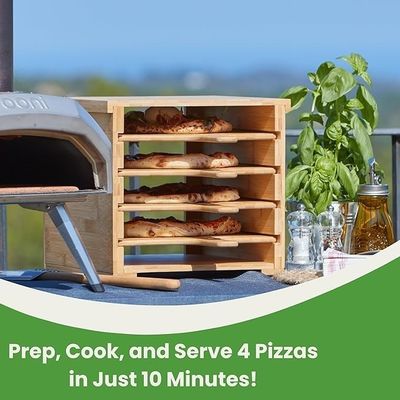 Innovatief ontwerp 4 x 12 inch Non-Stick Echte Bamboe Pizza Boards Houten Pizza Peel Rack