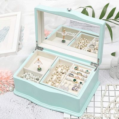 Timber nieuwste draagbare mode grote capaciteit houten muziek juwelen doos voor cadeau pakket