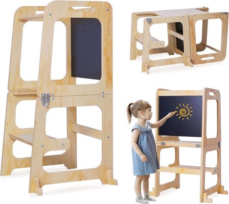 Gepersonaliseerd logo Acceptabel houten baby verstelbare hoogte Helper toren voor keuken leren