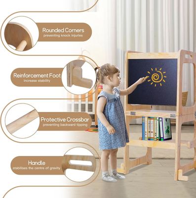 Gepersonaliseerd logo Acceptabel houten baby verstelbare hoogte Helper toren voor keuken leren