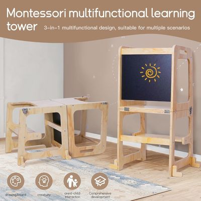 Gepersonaliseerd logo Acceptabel houten baby verstelbare hoogte Helper toren voor keuken leren
