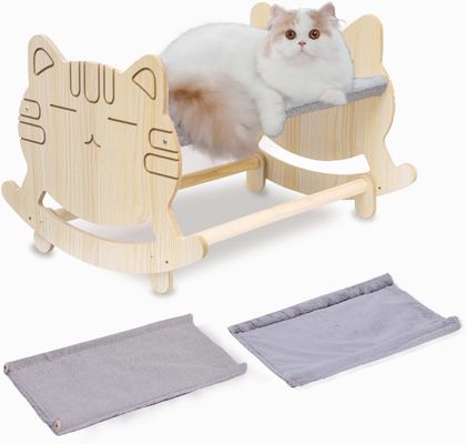 Kattenhammock met twee afneembare deksels en opgeheven houten frame aangepast logo aanvaardbaar
