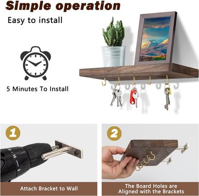 Makkelijk geïnstalleerde sleutelhanger voor thuishanger hangend organisator met veel haakjes