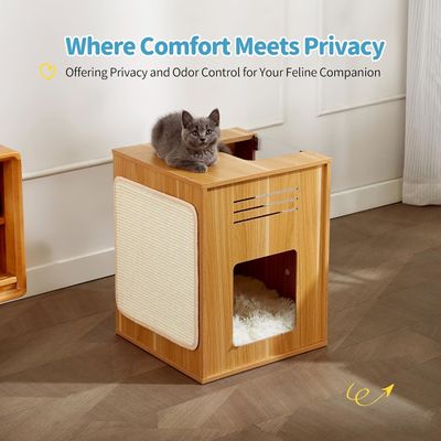 Indoor katten groot kattenhuis met schraapblok aangepast logo aanvaardbaar massief hout