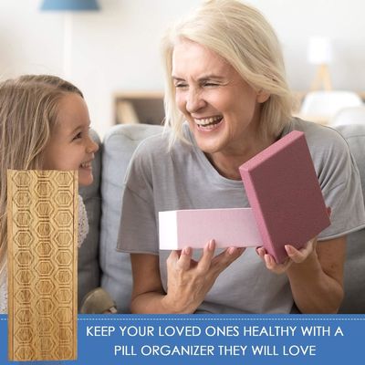 Acacia hout 7 dagen wekelijkse pillen doos pillen organisator voor vitaminen dagelijkse supplementen pillen container