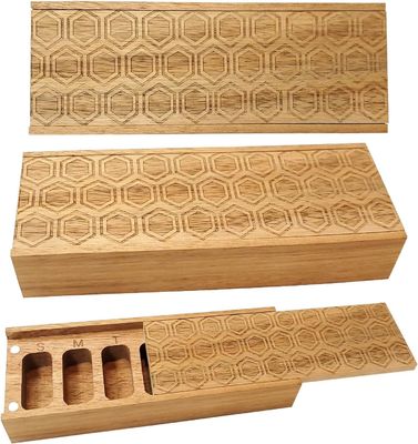 Acacia hout 7 dagen wekelijkse pillen doos pillen organisator voor vitaminen dagelijkse supplementen pillen container