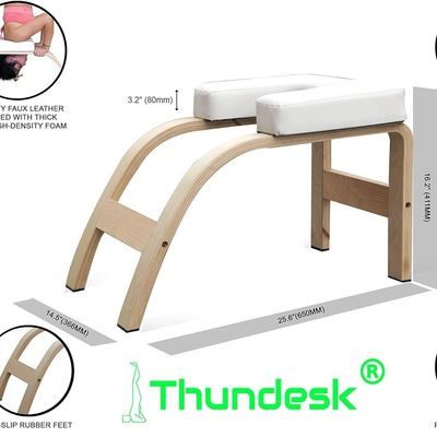 Balance Training Yoga Inversion Bench Rustieke stijl met houten materiaal en hoofdsteun