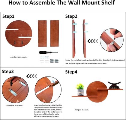 Niet-opvouwbaar Rack Ronde Decoratieve Display Wandmontage Schap Hangende Schappen Hoge hoeveelheid