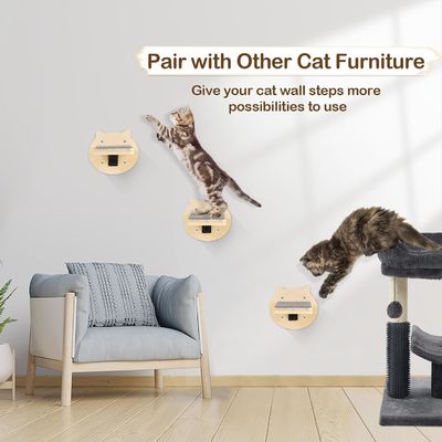 Hondentraining 3-pakketten Kattenklimplanken Wandmontage Kattenwandtrappen met krabbelblok