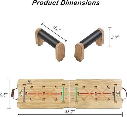 Indoor en outdoor rustieke houten Push Up Board Kit met handvat voor kernversterking