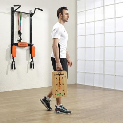 Indoor en outdoor rustieke houten Push Up Board Kit met handvat voor kernversterking