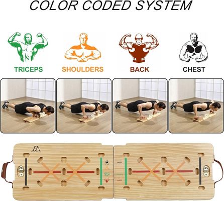 Indoor en outdoor rustieke houten Push Up Board Kit met handvat voor kernversterking