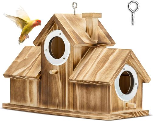 Logos aangepast logo aanvaardbaar Houten natuurlijke vogelhuis voor tuin achtertuin binnenplaats