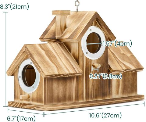 Logos aangepast logo aanvaardbaar Houten natuurlijke vogelhuis voor tuin achtertuin binnenplaats