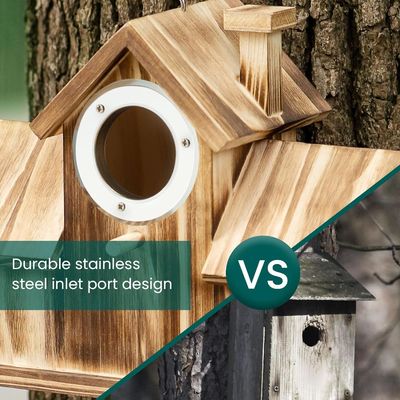Logos aangepast logo aanvaardbaar Houten natuurlijke vogelhuis voor tuin achtertuin binnenplaats