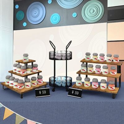 All-Season Houten 3-stap Display Riser Stand Bamboe rechtstaande Display Rack voor detailhandel