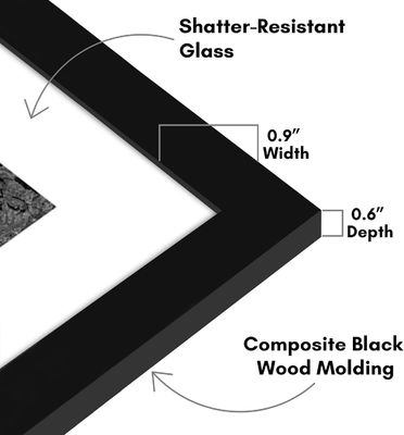 Houten logo maat 12X16 8X12 beeldkader met mat en schroefvast glas