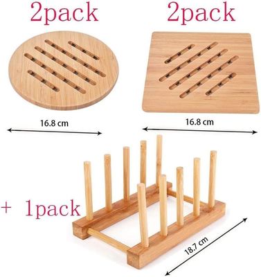 CLASSIC Design Style Bamboe Hot Pads Trivet Natuurlijke Bamboe Trivet Mat Set voor Warme Gerechten