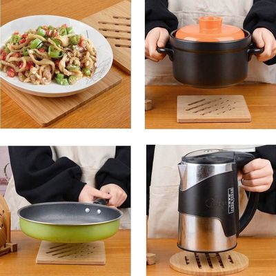 CLASSIC Design Style Bamboe Hot Pads Trivet Natuurlijke Bamboe Trivet Mat Set voor Warme Gerechten