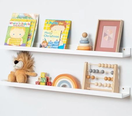 Woonkamermeubilair 2 stukken massief hout Drijvende planken voor minimalistisch muurbeeldscherm