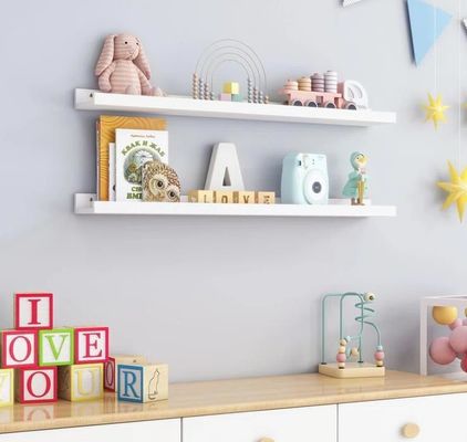 Woonkamermeubilair 2 stukken massief hout Drijvende planken voor minimalistisch muurbeeldscherm