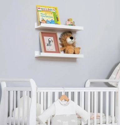 Woonkamermeubilair 2 stukken massief hout Drijvende planken voor minimalistisch muurbeeldscherm