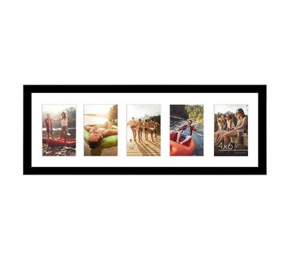 8X24 4X6 Zwart Hout Foto Frame met Shatter-Resistant Glass Customized Logo