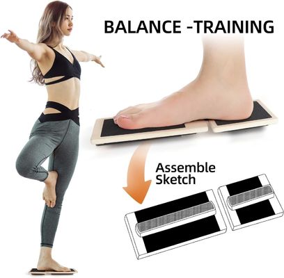 ArtDecor Hout Wobble Non-Slip Board Eenvoet Exerciser voor Knie en enkeltraining