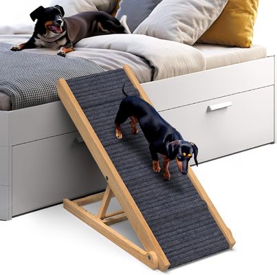 Verstelbare houten hondenbalk voor bank dennen hout laserprinten graveren Afneembare hoes