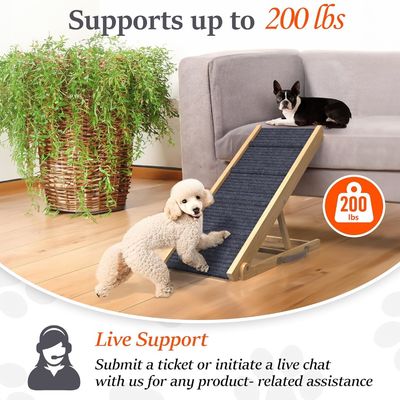 Verstelbare houten hondenbalk voor bank dennen hout laserprinten graveren Afneembare hoes